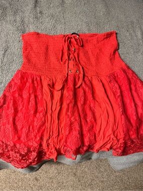 Red Lace Tube Top